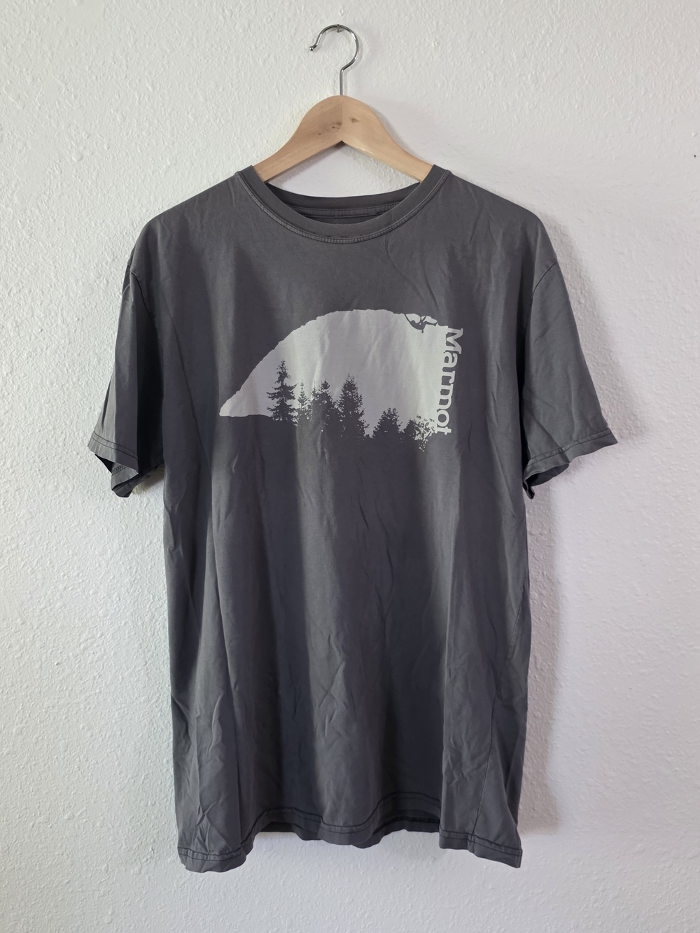 Marmot Gray Short-Sleeve Tee with White Graphic